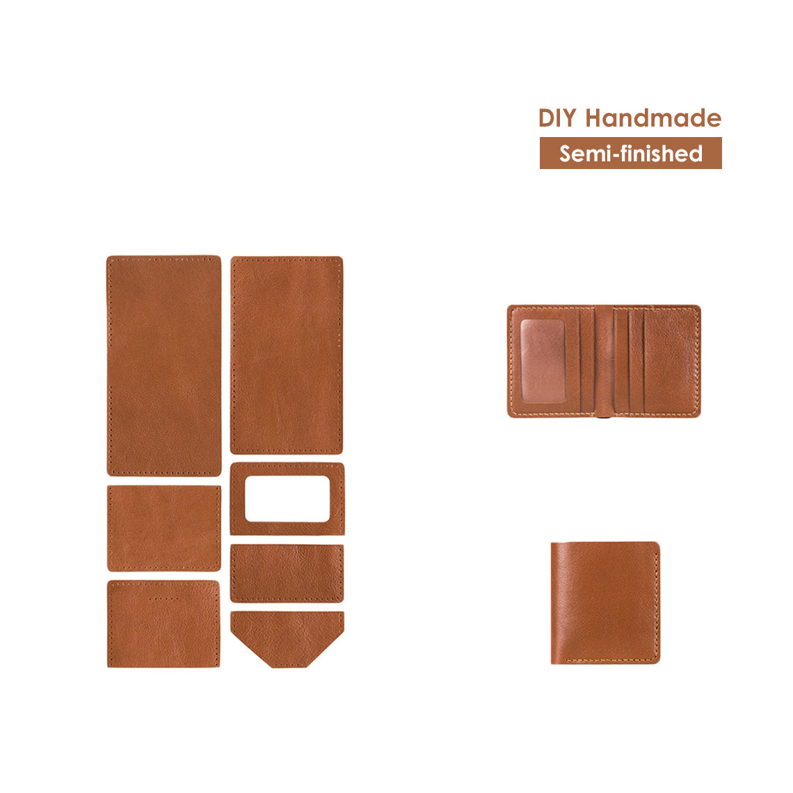 Genuine Leather Men Slim Bifold Wallet | DIY Leather Minimalist