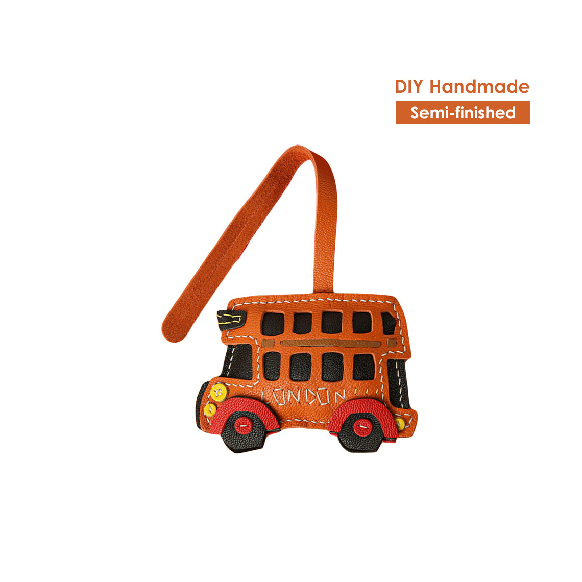POPSEWING® Sheep Leather City Bus Keychain DIY Kit