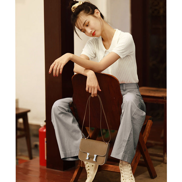 How to make a Hermes Constance Bag - POPSEWING Leather Attendant Square Tofu Shoulder Bag