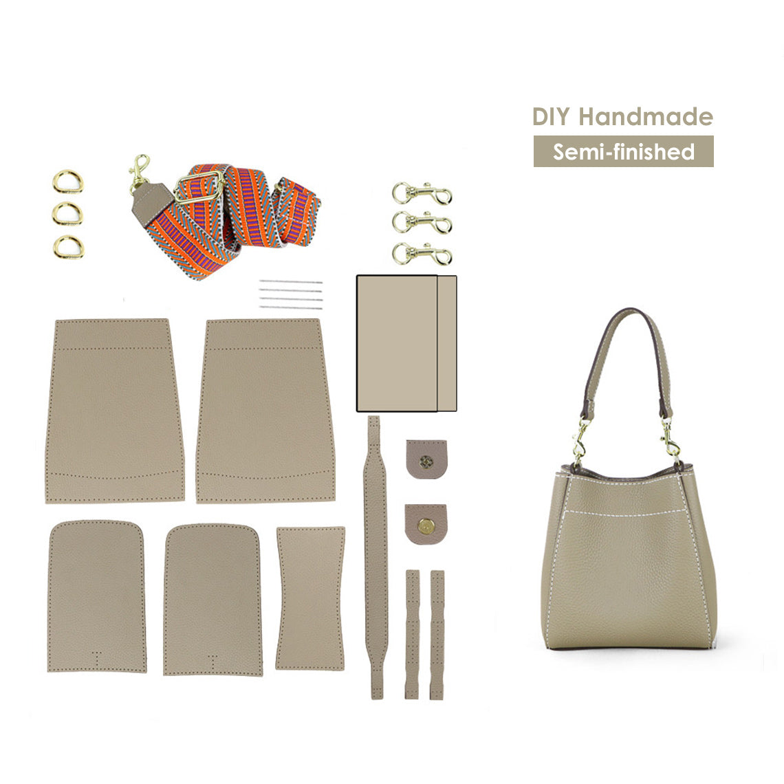 DIY leather bag kit | Semi-finished DIY bag patterns - POPSEWING