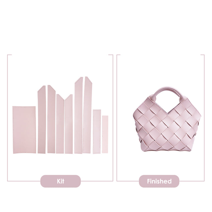 Pink Leather Woven Handbag DIY Patterns | Handmade Birthday Gift Ideas - POPSEWING®