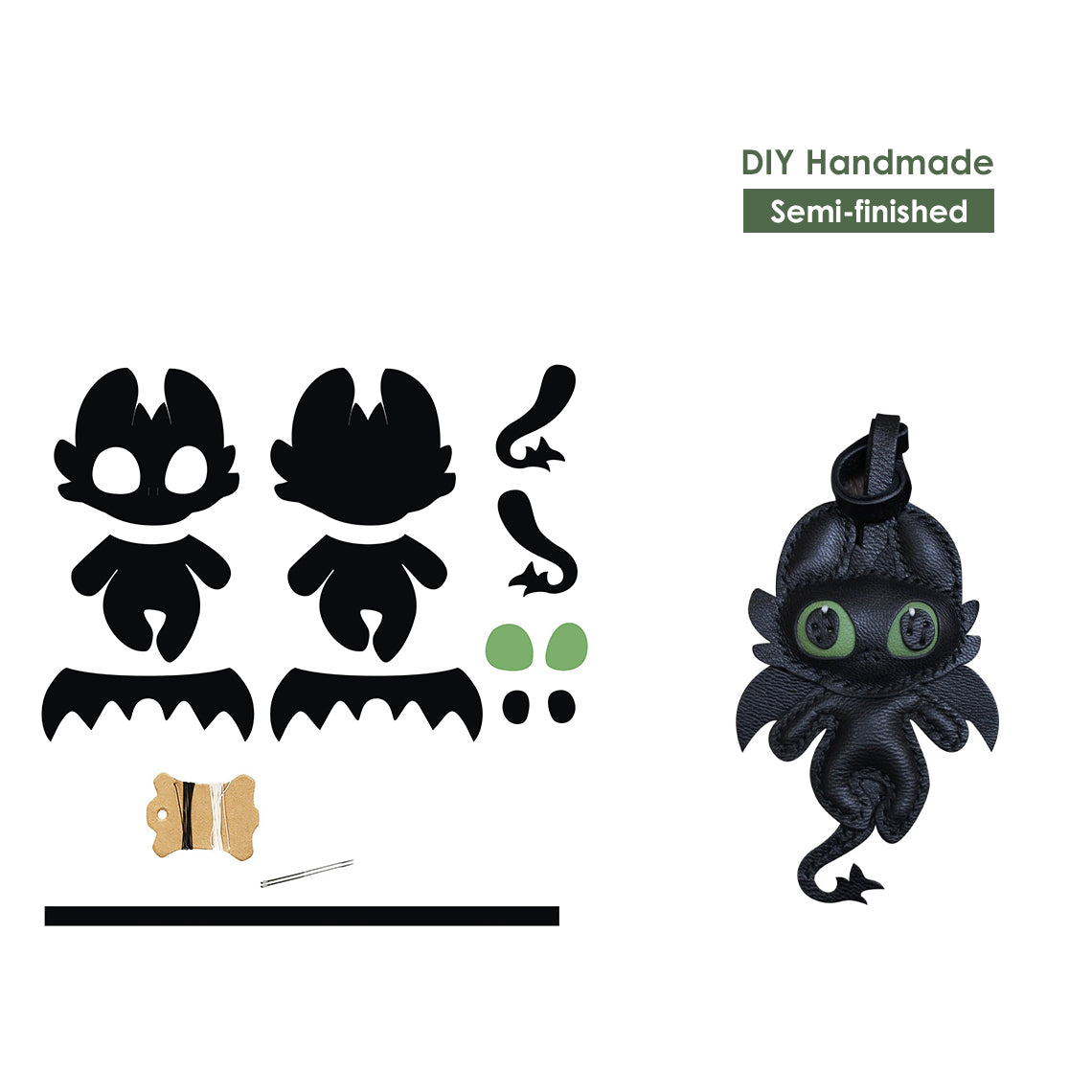 POPSEWING® Sheep Leather Dragon Keychain DIY Kits