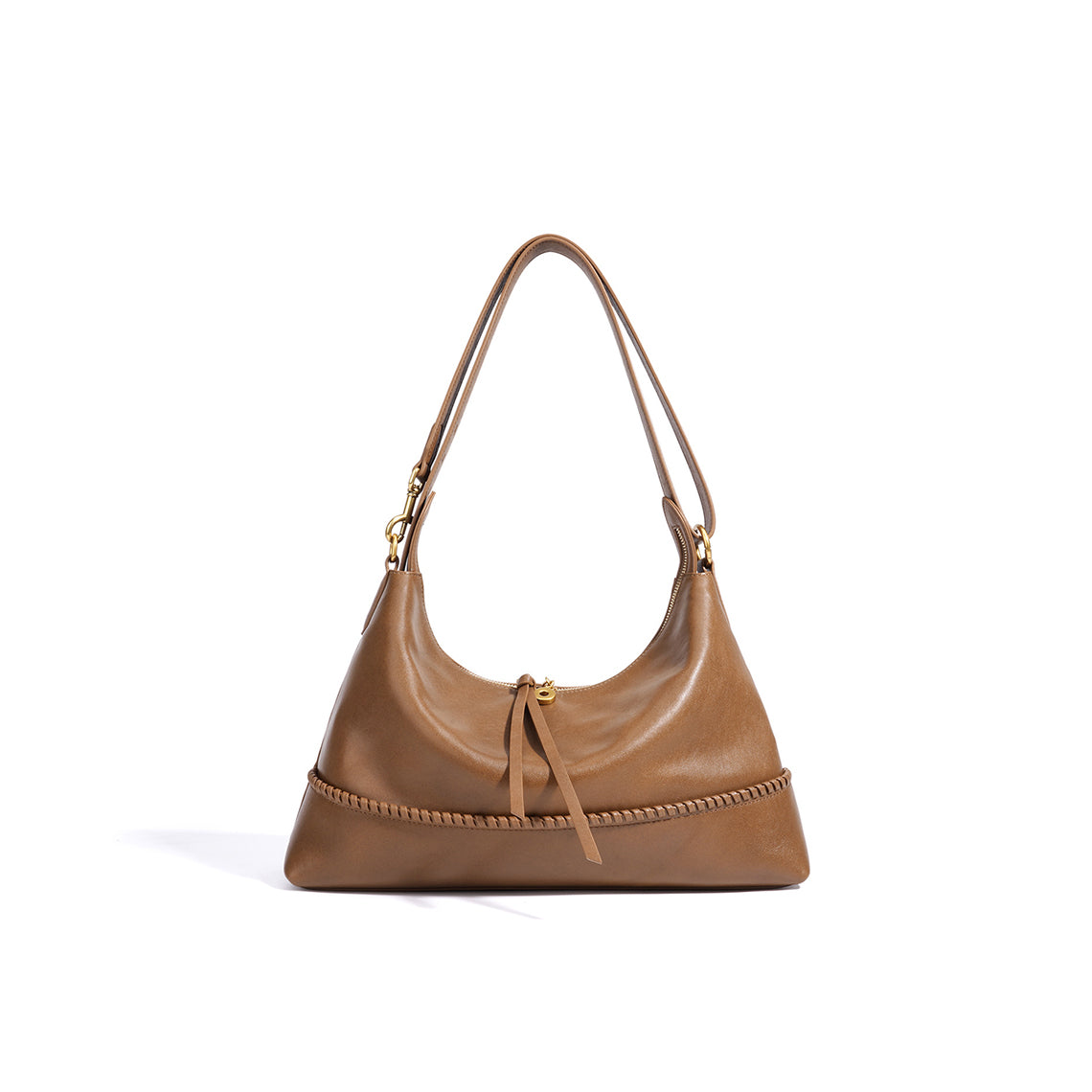 Brown leather handbag | adjustable strap handbag