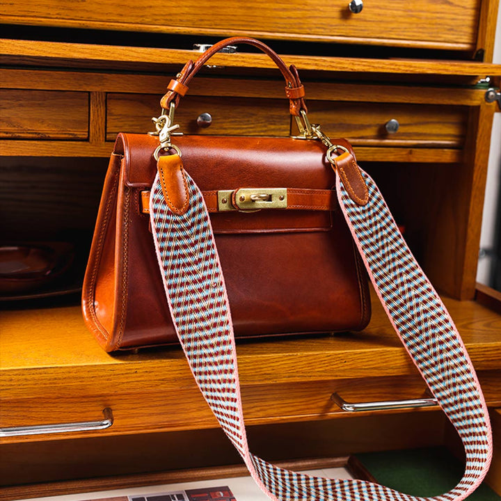 Handmade Webbing Crossbody Bag Straps with Real Leather Details - POPSEWING®