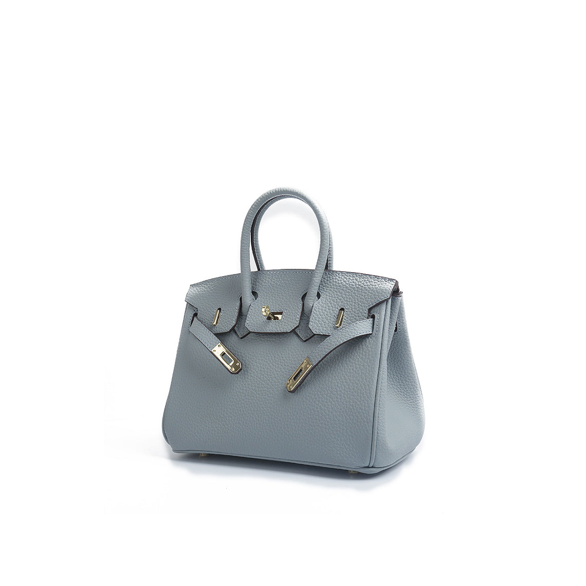 Top Grain Leather Inspired Birkin Handbag | Luxury Designer Bags Medium-30cm / Blue