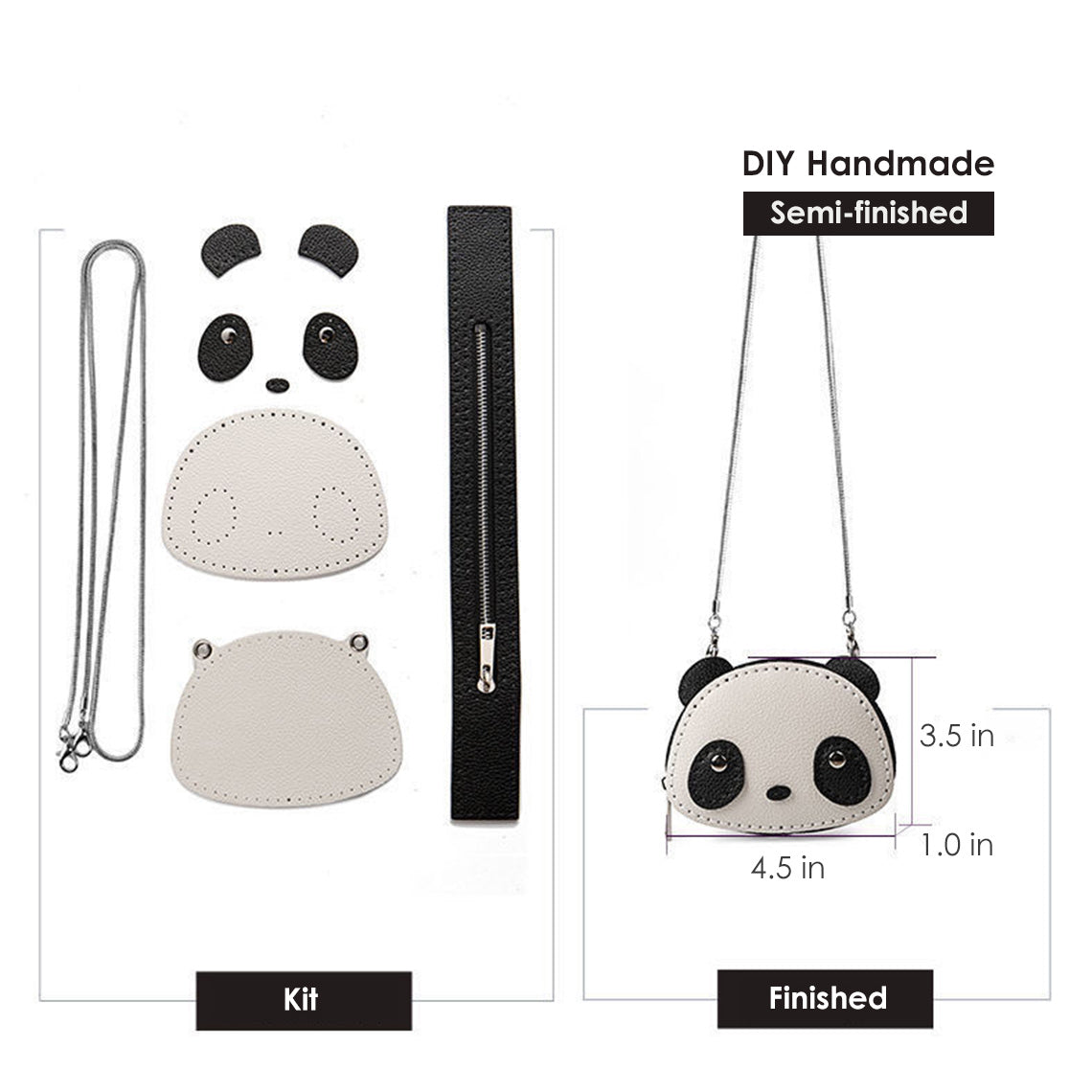 Designer Panda Series Leather Passport Holder Handmade 