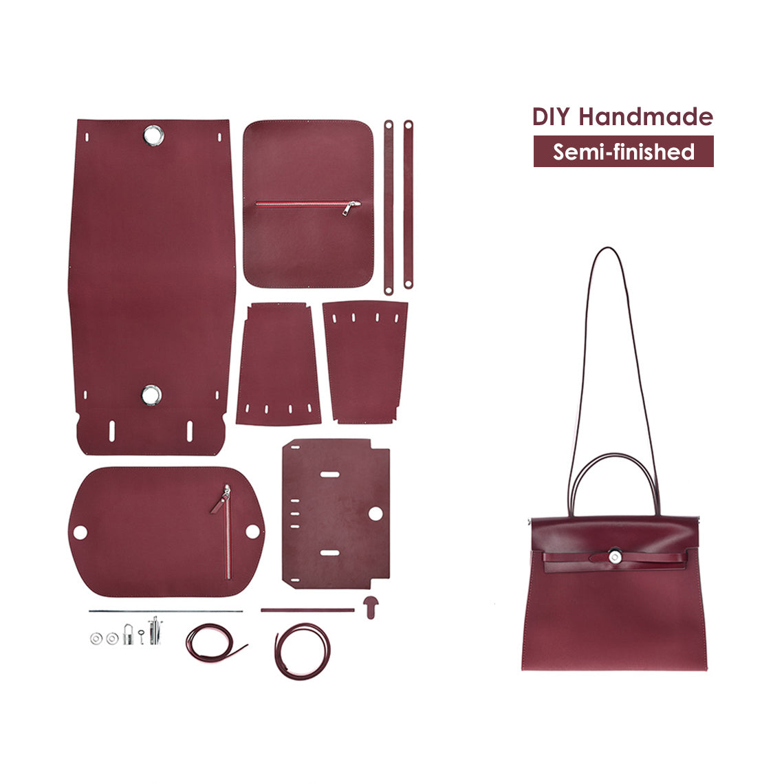 POPSEWING® Leather Inspired Her Bag Zip Bag DIY Kit