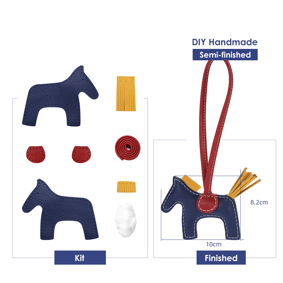 Leather Rodeo Horse Bag Charm DIY Kit