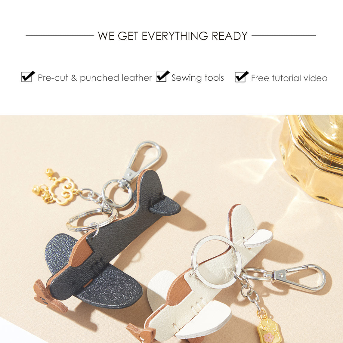 POPSEWING® Leather Airplane Keychain DIY Kits
