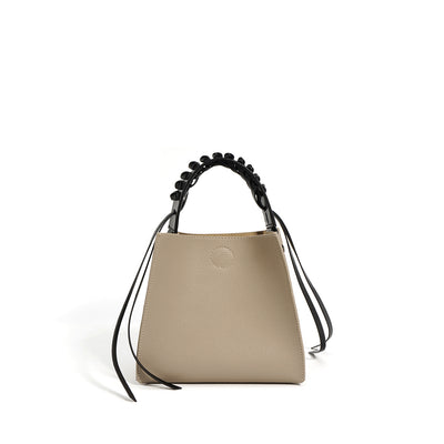 Leather Woven Handle Bag