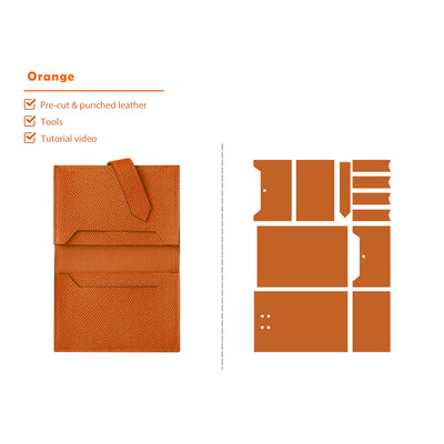 Orange Bearn Card Holder Leather Kits - POPSEWING® DIY Kit Projects