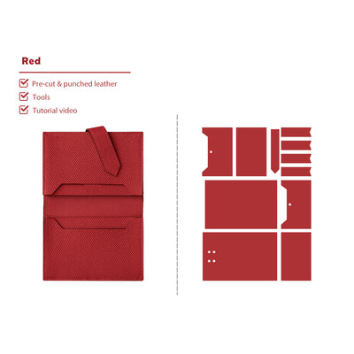 Red Bearn Card Holder Leather Kits - POPSEWING® DIY Kit Projects