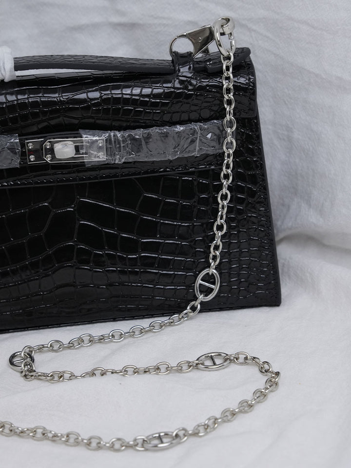 Leather Inspired Croc Clutch Bag