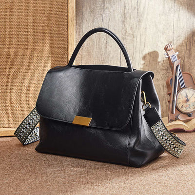 Vegetable Tanned Leather Distressed Top Handle Bag
