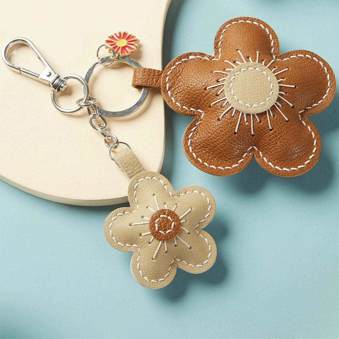 Flowers Leather Charm DIY Kits - Make Your Own Keychain POPSEWING®