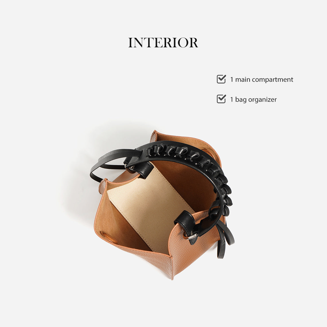 Leather Woven Handle Bag