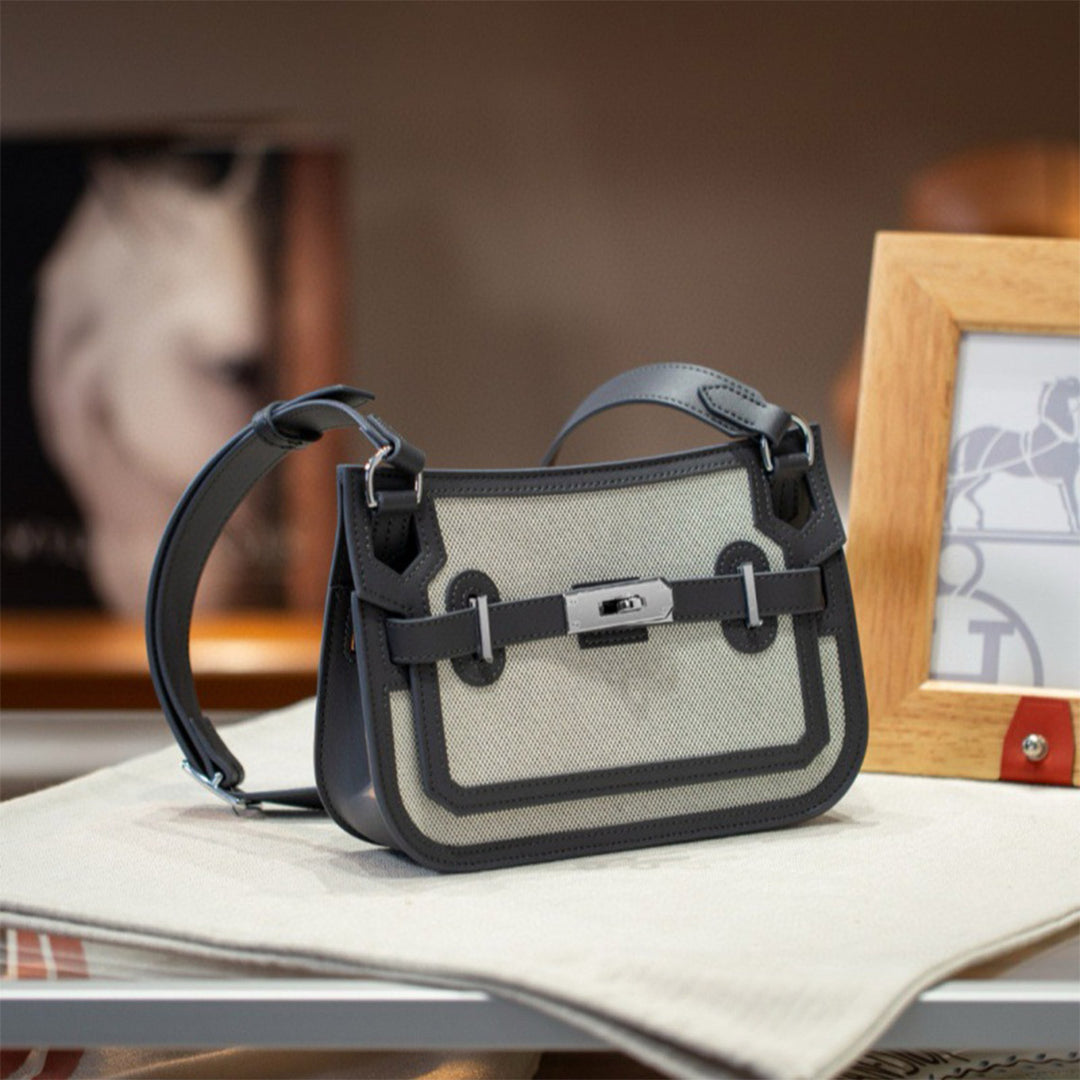 Canvas Leather Inspired Mini Crossbody Bag