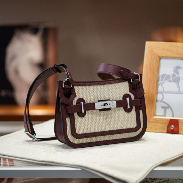 Canvas Leather Inspired Mini Crossbody Bag