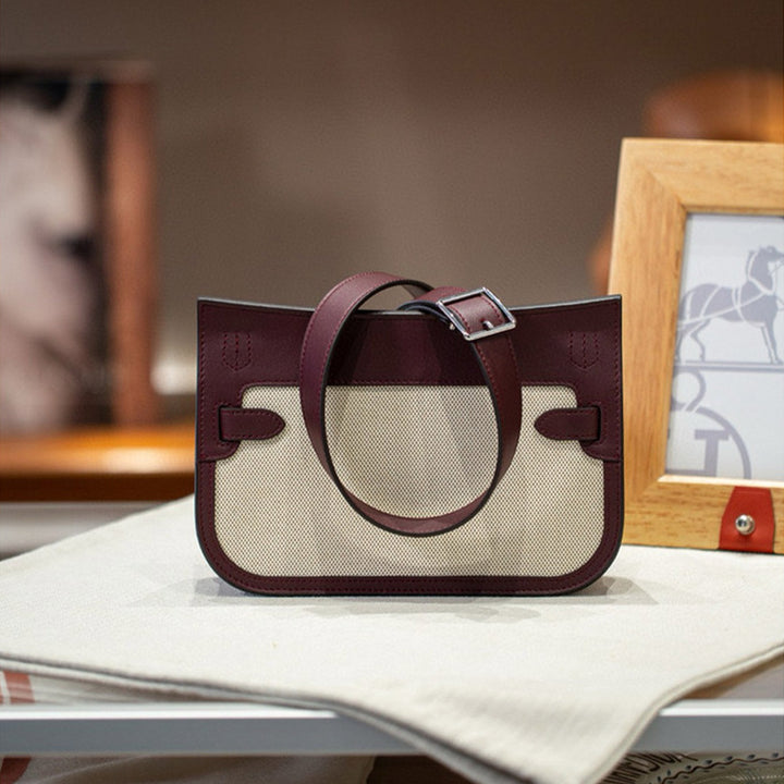 Canvas Leather Inspired Mini Crossbody Bag