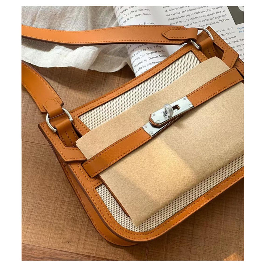 Canvas Leather Inspired Mini Crossbody Bag