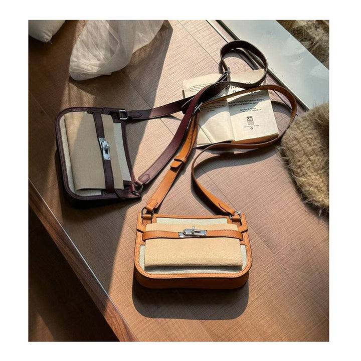 Canvas Leather Inspired Mini Crossbody Bag