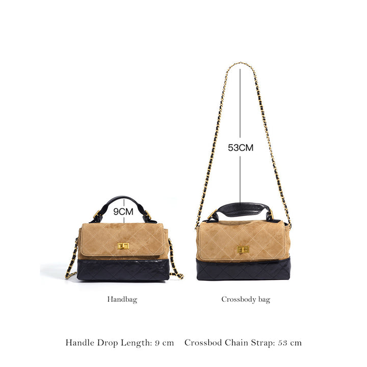Suede bag brown | Versatile chain bags