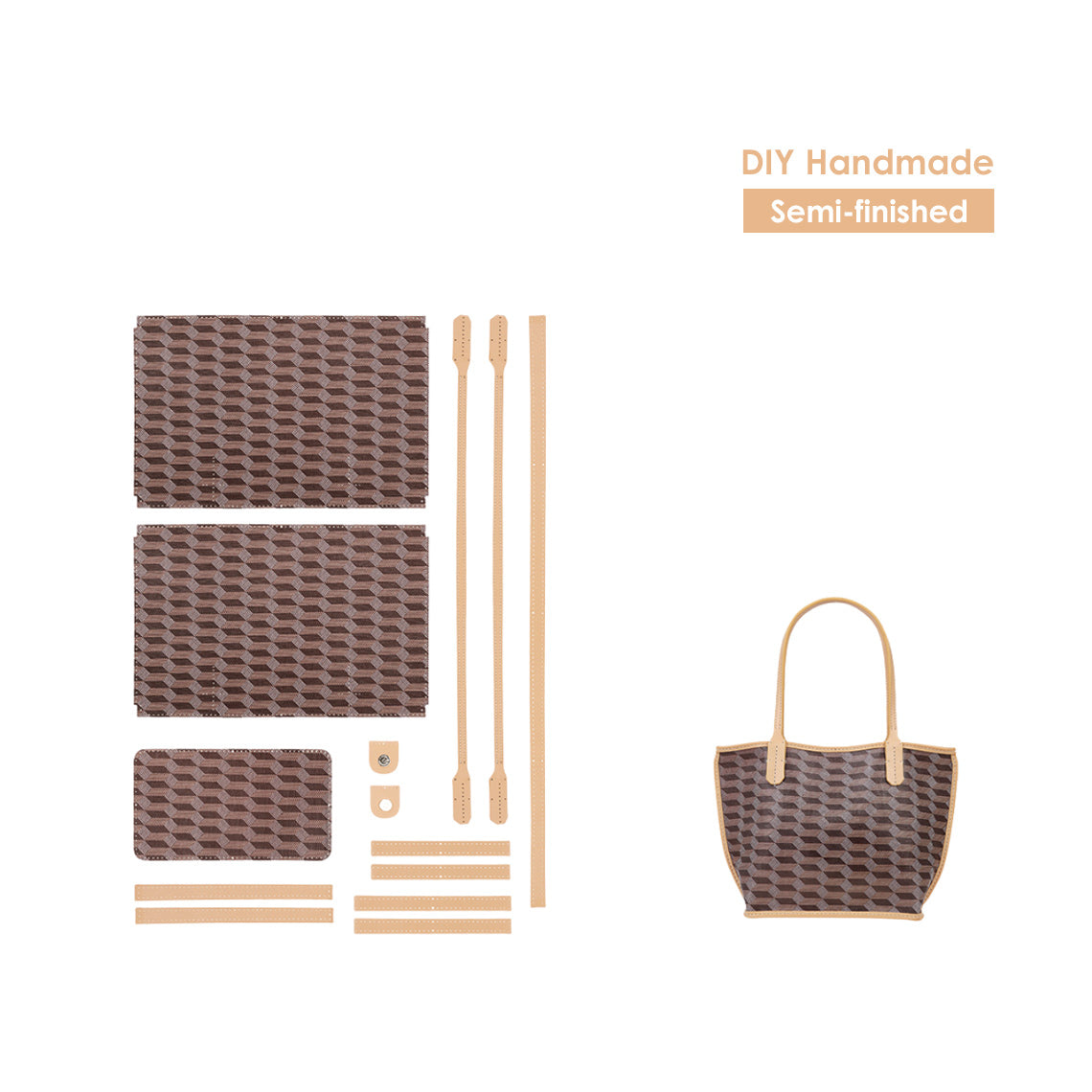 POPSEWING® Leather Checker Tote Handbag DIY Kits