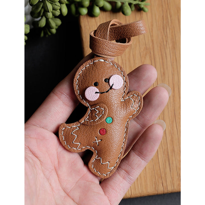 Gingerbread Leather Charm Keychain | Make Your Own Purse Charm at Home - POPSEWING®