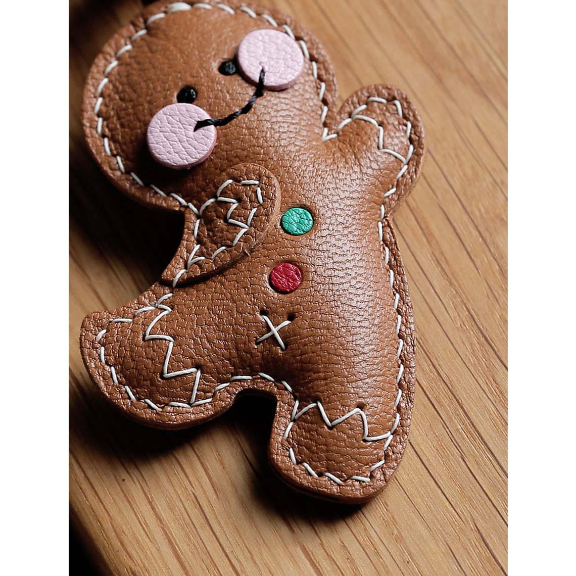 Christmas Gingerbread Man Leather Charm DIY Kit | Christmas