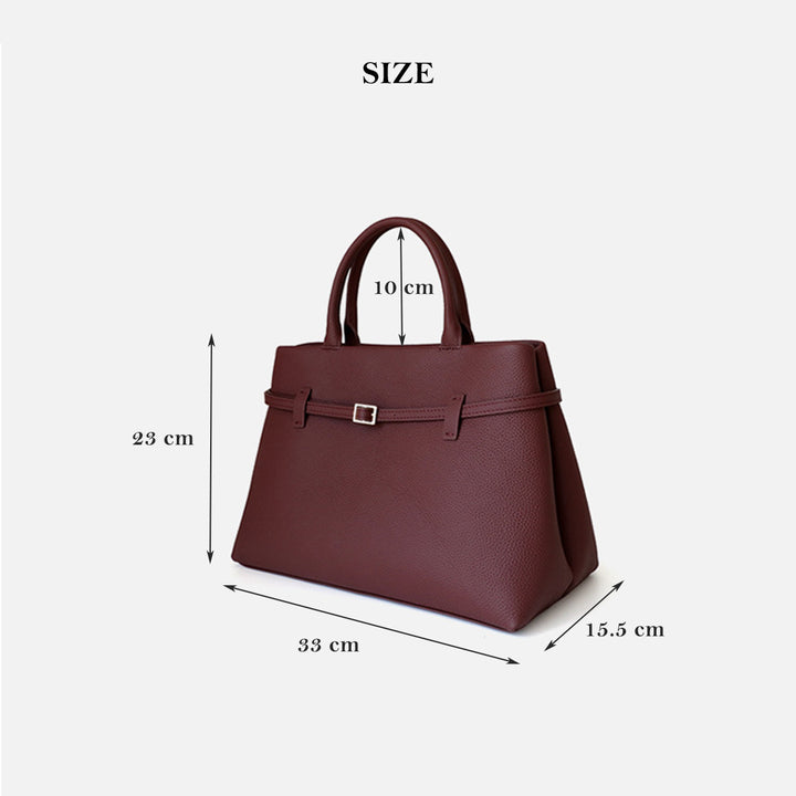 Top Grain Leather Belt Tote Bag