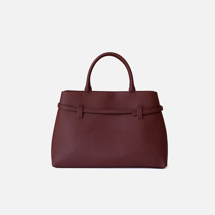 Top Grain Leather Belt Tote Bag