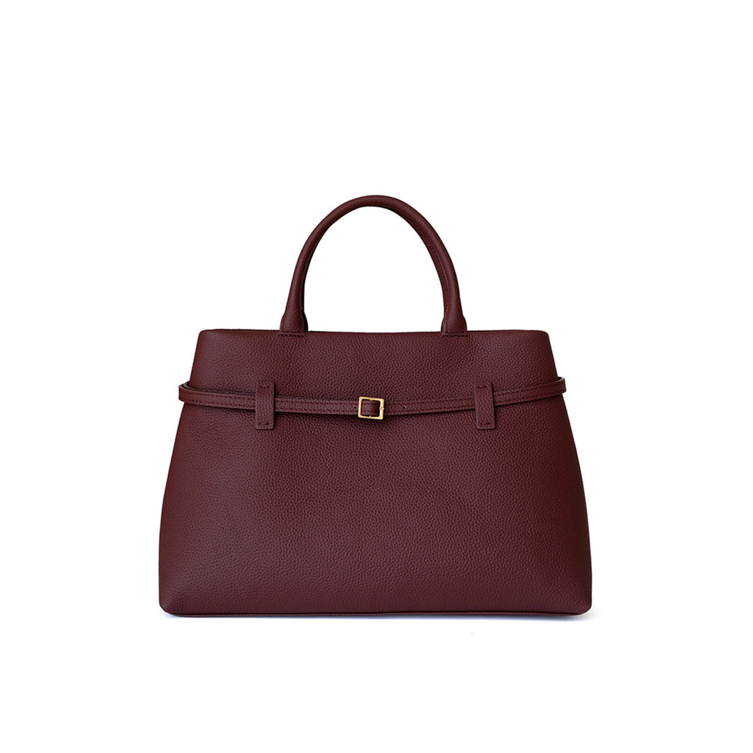 Top Grain Leather Belt Tote Bag