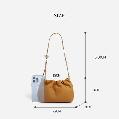Top Grain Leather Small Cloud Chain Bag