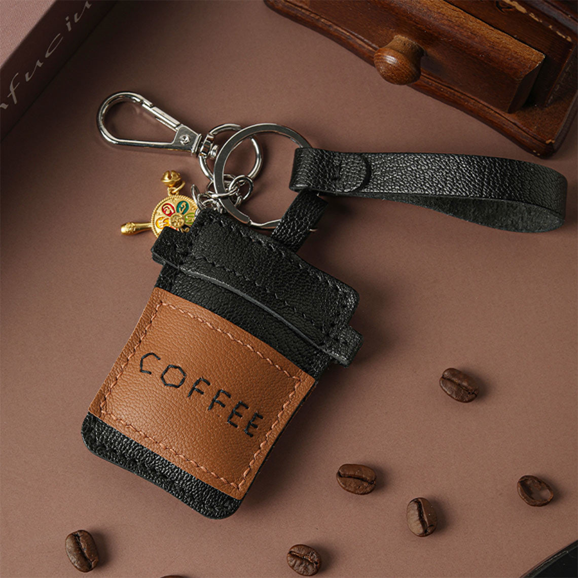 POPSEWING® Sheep Leather My Coffee Keychain DIY Kit