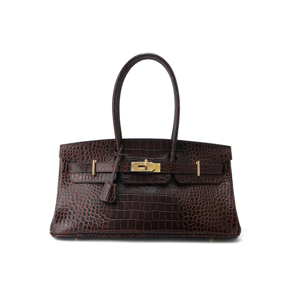 Crocodile Embossed Leather Inspired Birk Shoulder Handbag – POPSEWING®