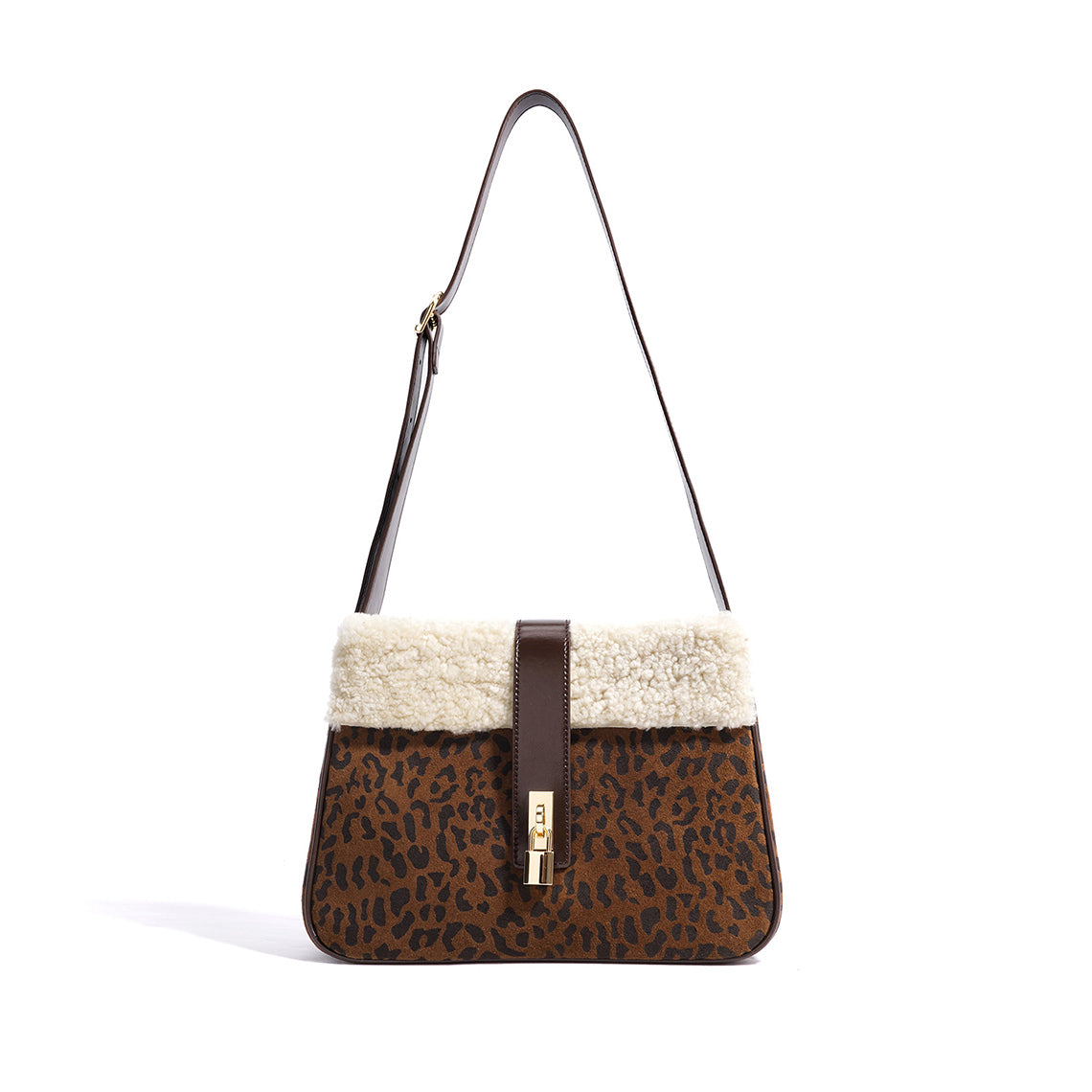 Leather Fluffy Crossbody Bag for Women