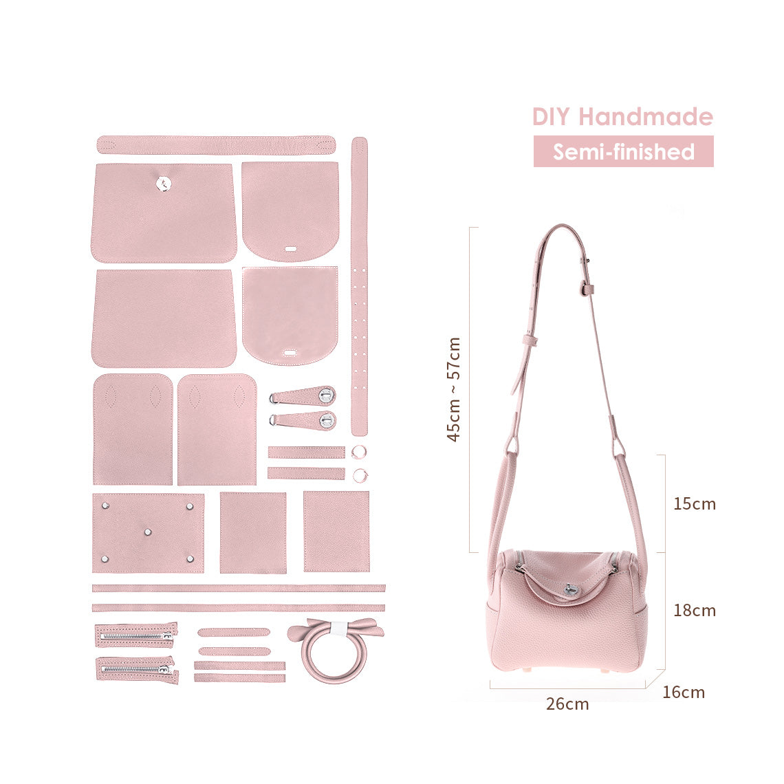 Top Grain Leather Fashion Lindi Handbag DIY Kit | Price Drop at Checkout
