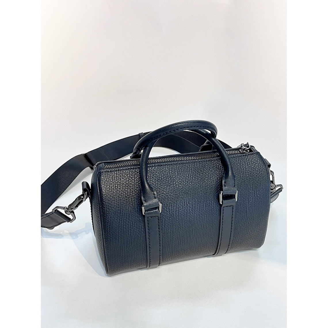 Black Leather Boston Bag Handmade Leather Crafts - POPSEWING®