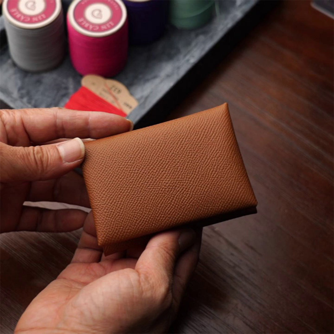 Epsom Leather Calvi Duo Card Holder Leather Making Kits - POPSEWING®