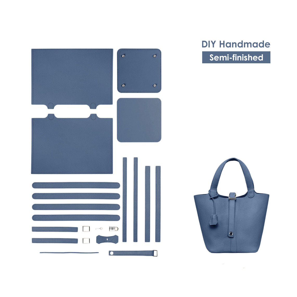 POPSEWING® Top Grain Leather Lady Lock Totes Bag DIY Kit