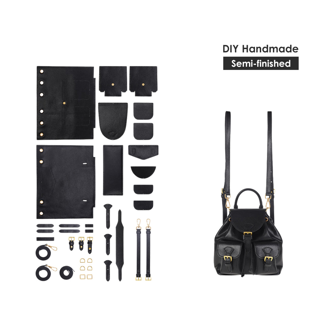 DIY Backpack Leather Kit | Semi-finished Patterns to Make Your Own Bag