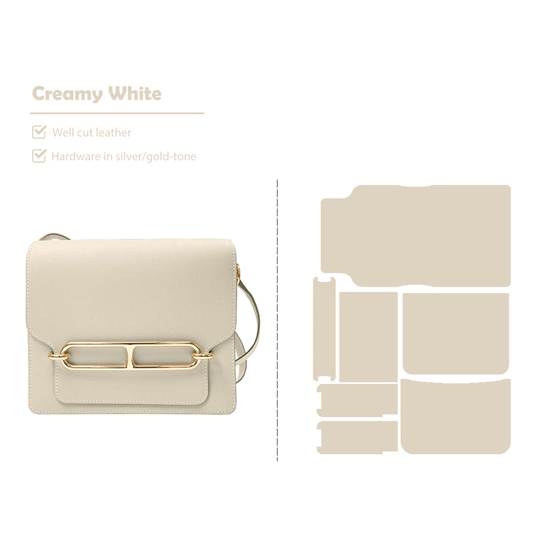 White Roulis Bag DIY Kit | Leather Kits for Sale - POPSEWING®