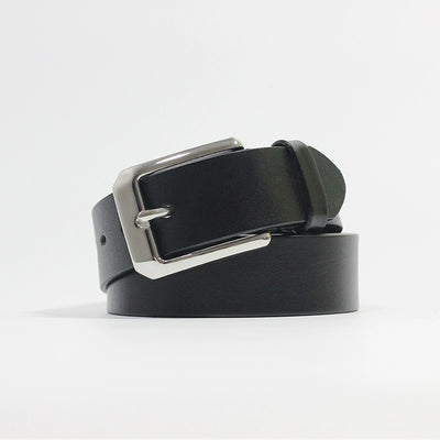 Black Leather Belt Men | Real Leather Belt - 