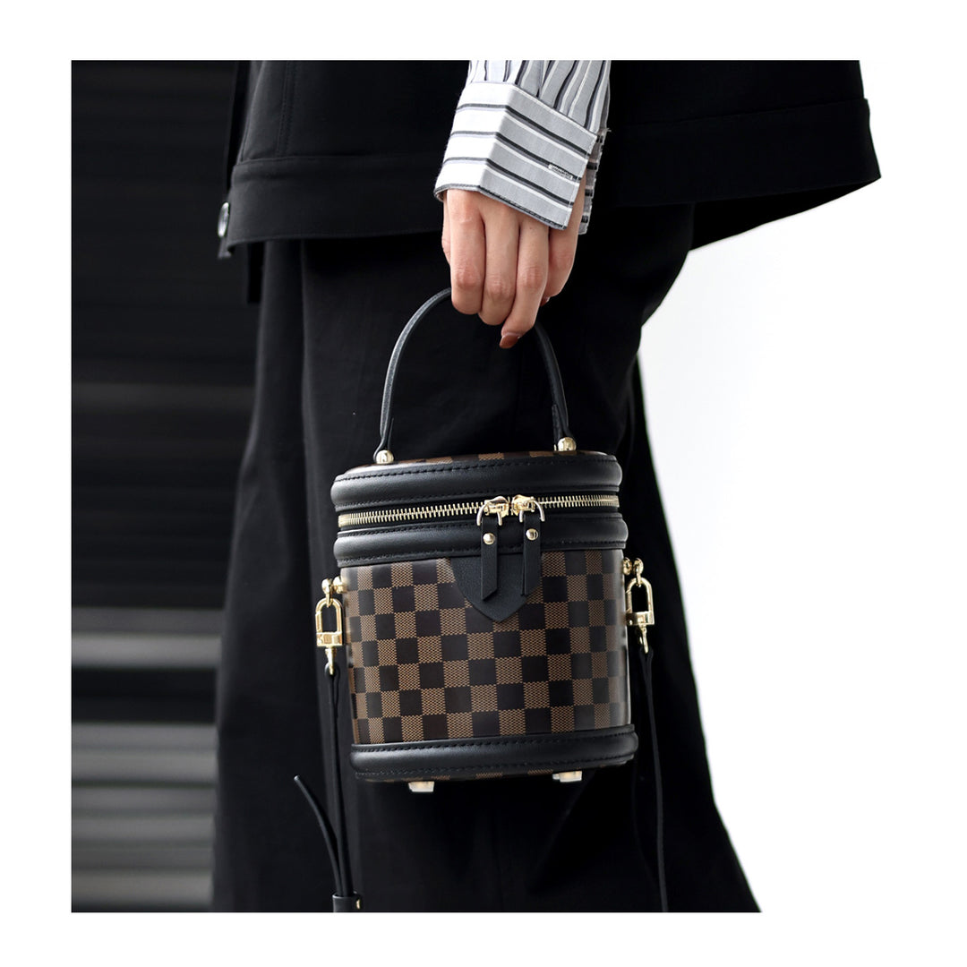 POPSEWING® Top Grain Leather Checker Bucket Bag DIY Kits