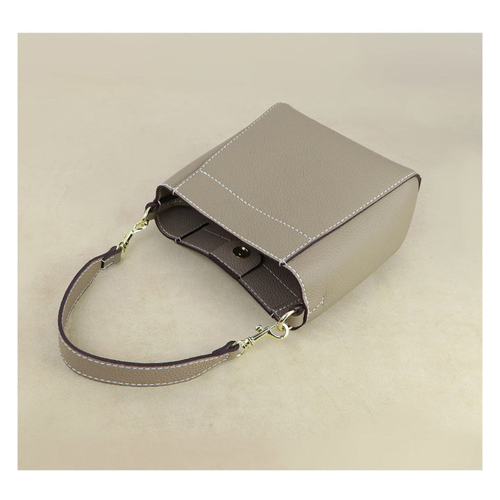 Small  bucket bag handbag with a detachable strap