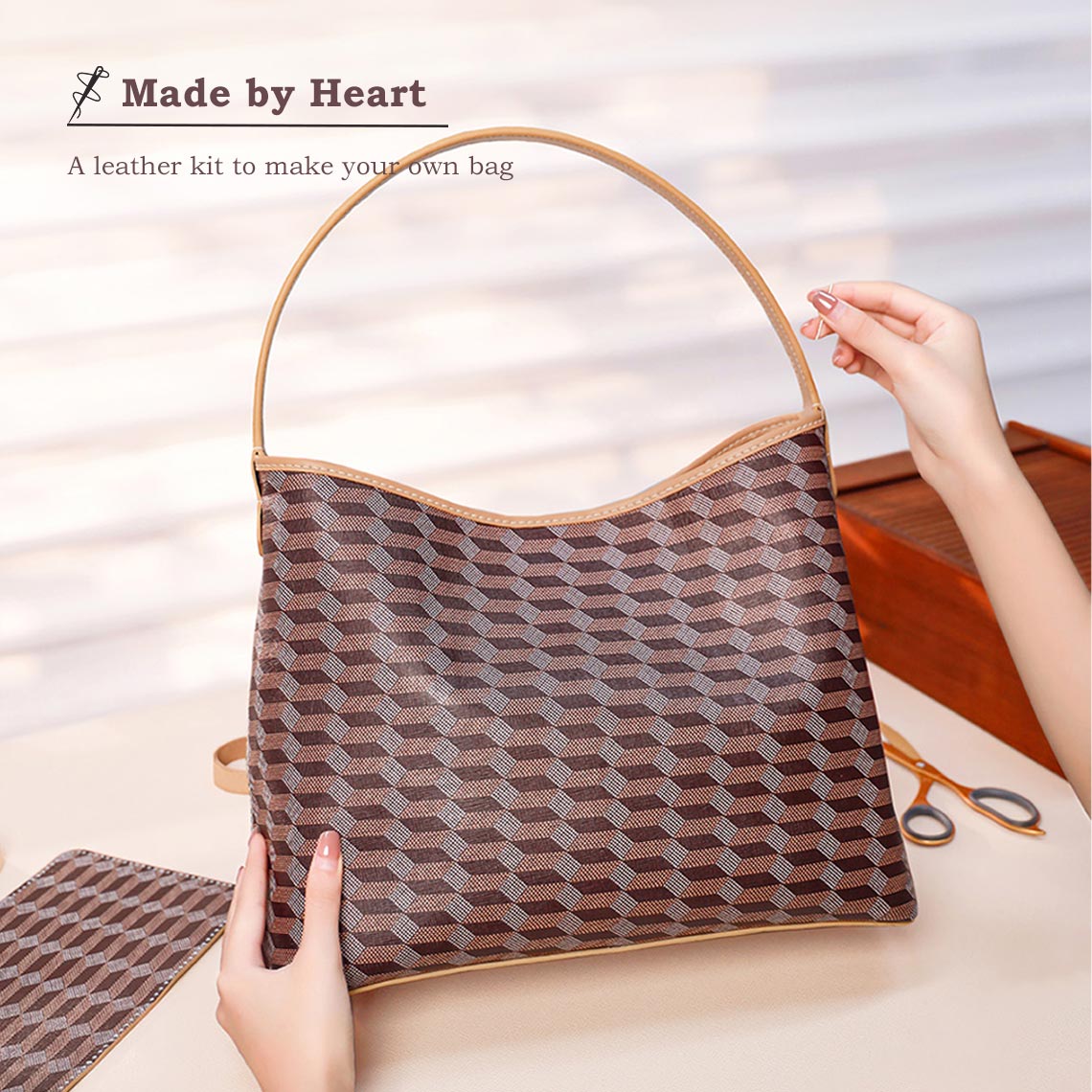 POPSEWING® Leather Checker Bucket Handbag DIY Kits