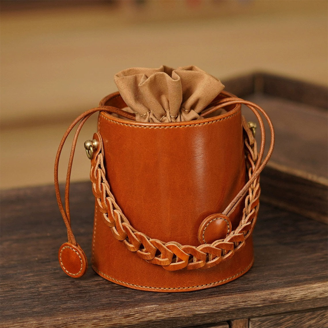 Genuine Leather Kits | Leather Bucket Bag DIY Kit for Beginners - POPSEWING®