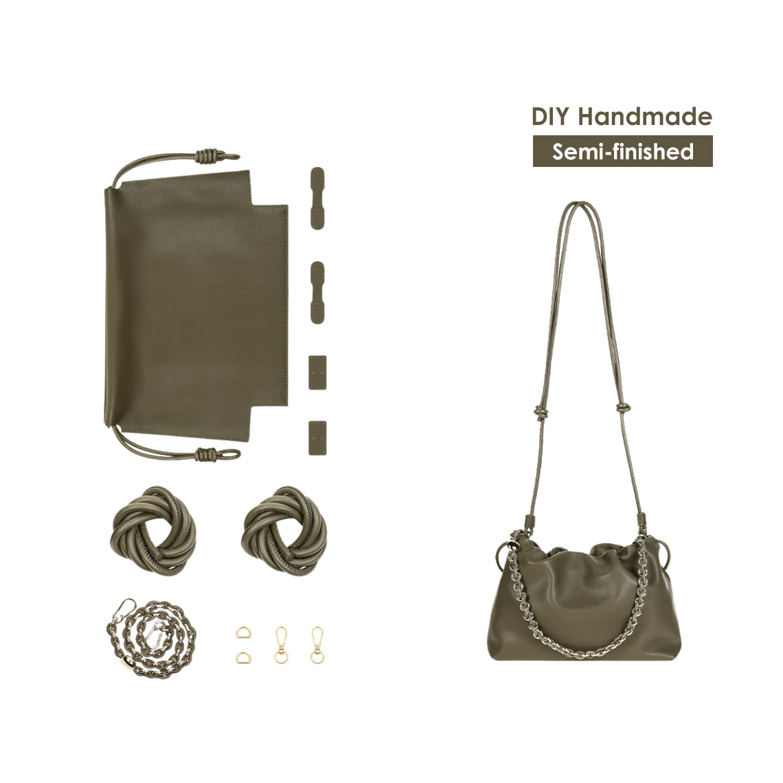 DIY handmade kit patterns for a green handbag clutch - POPSEWING®