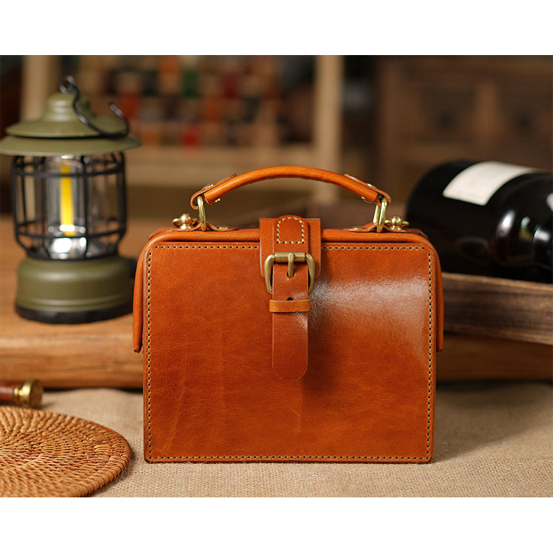 Leather doctor's bag deals purse