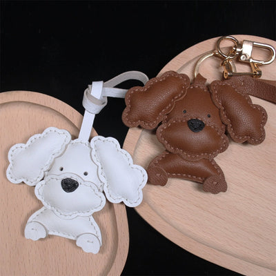 Genuine Leather Teddy Dog Keychain | DIY Gift Ideas for Dog Lovers